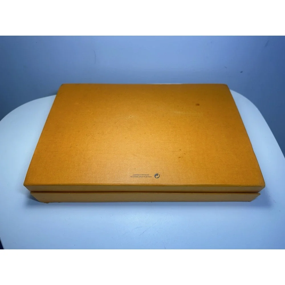 Louis Vuitton Empty Magnetic Gift Box Orange Storage Case 12x8x2 Authentic FLAW